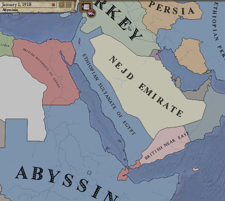 The Middle East and North Africa in 1918.